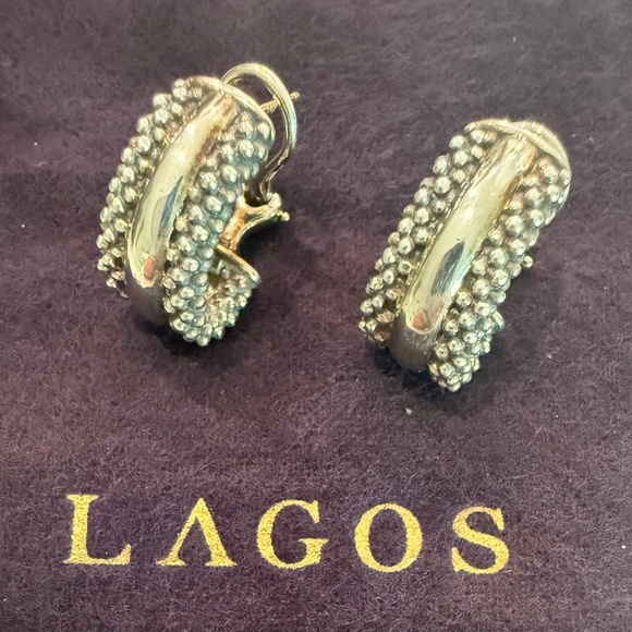 Lagos Caviar 925 Sterling Silver Earrings - Picture 1 of 6
